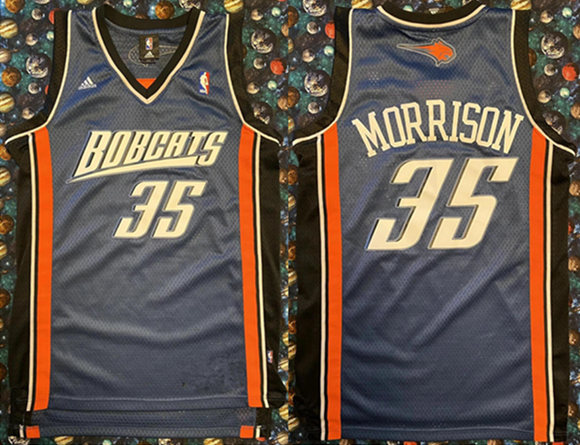 Men's Charlotte Hornets #35 Adam Morrison Navy Stitched Basketball Jersey
