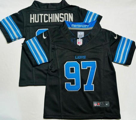 Toddler Nike Detroit Lions #97 Aidan Hutchinson Limited Black FUSE Vapor Stitched NFL Jersey