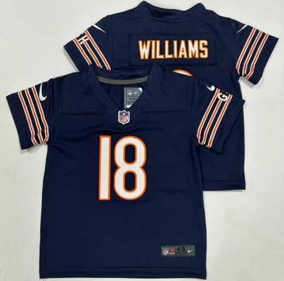 Toddler Chicago Bears #18 Caleb Williams Limited Navy Vapor Stitched NFL Jersey