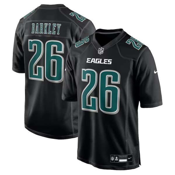 Men's Philadelphia Eagles #26 Saquon Barkley Nike Carbon Black Fashion Game Jersey