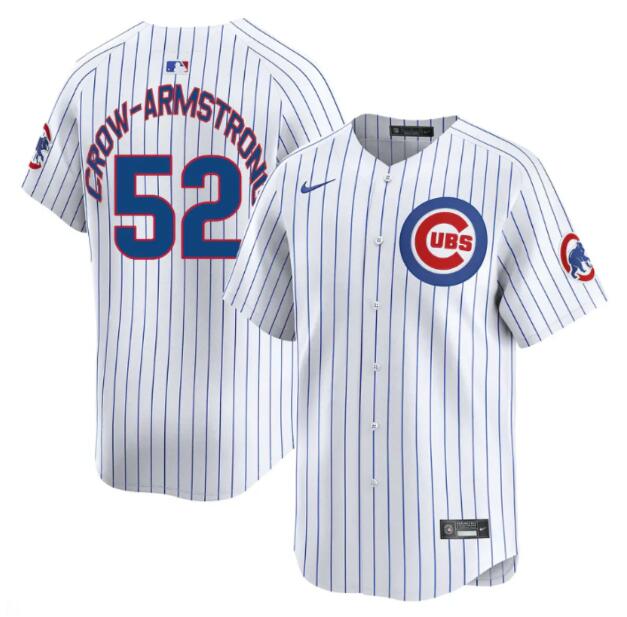 Men's Chicago Cubs #52 Pete Crow-Armstrong White Home Limited Stitched MLB Baseball Jersey