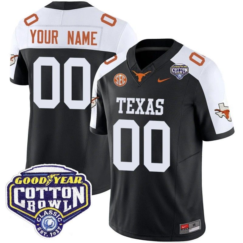 Custom Gender Name Number Texas Longhorns 2024 Cotton Bowl Classic Nike FUSE Vapor Limited Stitched College Football Jersey Black Alternate