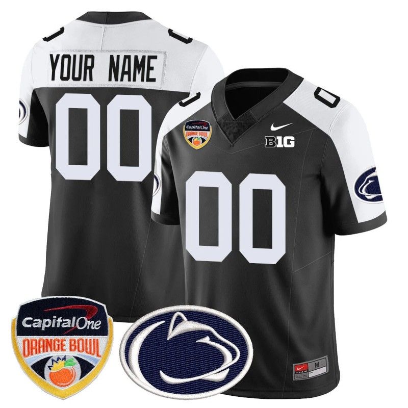 Custom Gender Name Number Penn State Nittany Lions 2024-25 Orange Bowl Nike FUSE Vapor Limited Stitched College Football Jersey Black Alternate