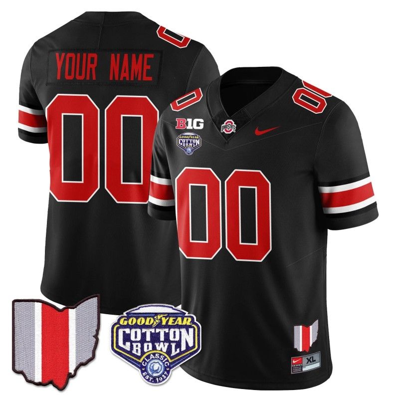 Custom Gender Name Number Ohio State Buckeyes 2024-25 Cotton Bowl Classic Nike FUSE Vapor Limited Stitched College Football Jersey Black