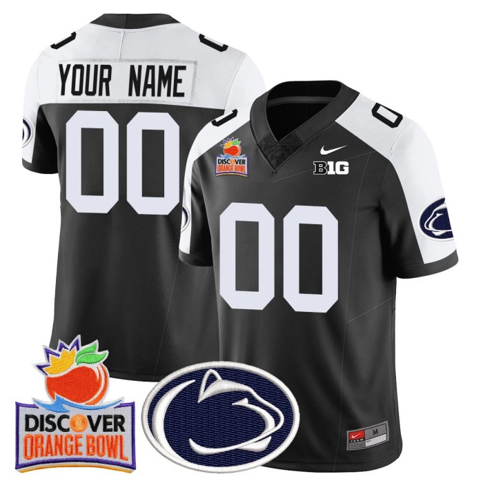 Custom Gender Name Number Penn State Nittany Lions 2024 Orange Bowl Nike FUSE Vapor Limited Stitched NCAAF Jersey Black Alternate