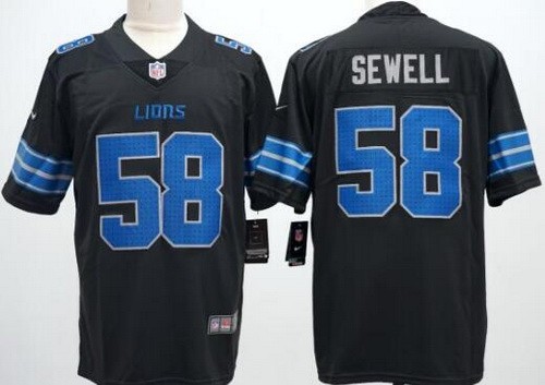 Men's Detroit Lions #58 Penei Sewell Limited Black Vapor Jersey