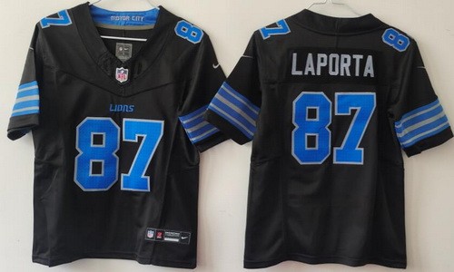 Women's Detroit Lions #87 Sam Laporta Limited Black FUSE Vapor Jersey