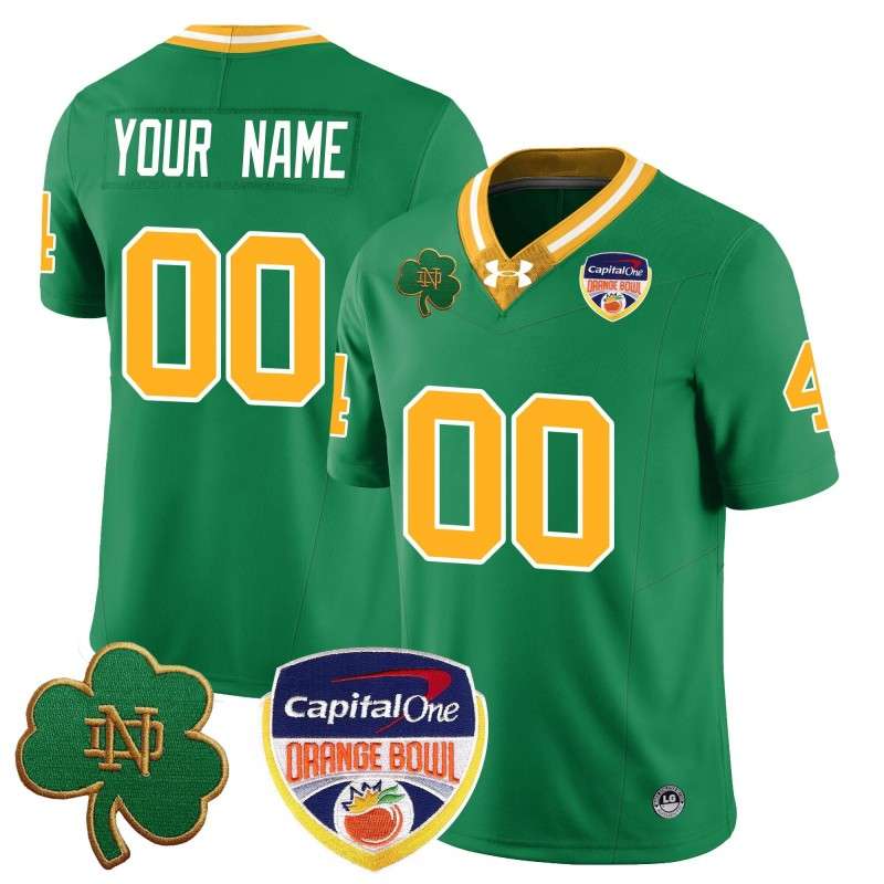 Custom Notre Dame Fighting Irish 2024-25 Orange Bowl Stitched Jersey Throwback