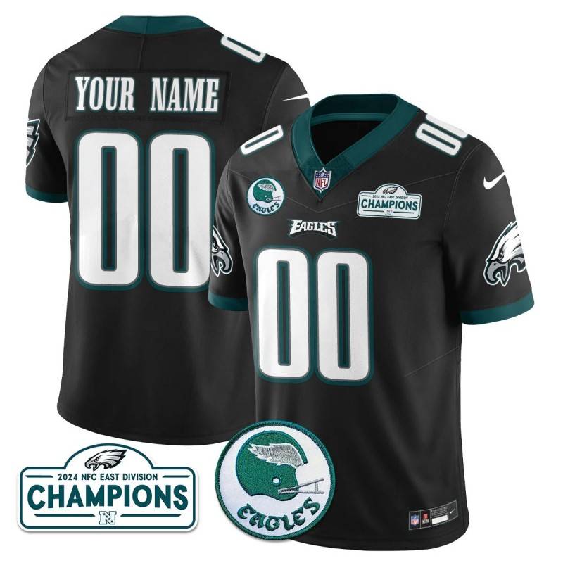 Gender Customized Philadelphia Eagles 2024 NFC East Division Champions Black Jersey N1 - All Stitched