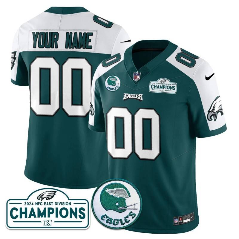 Gender Customized Philadelphia Eagles 2024 NFC East Division Champions Green Alternate Jersey N1 - All Stitched