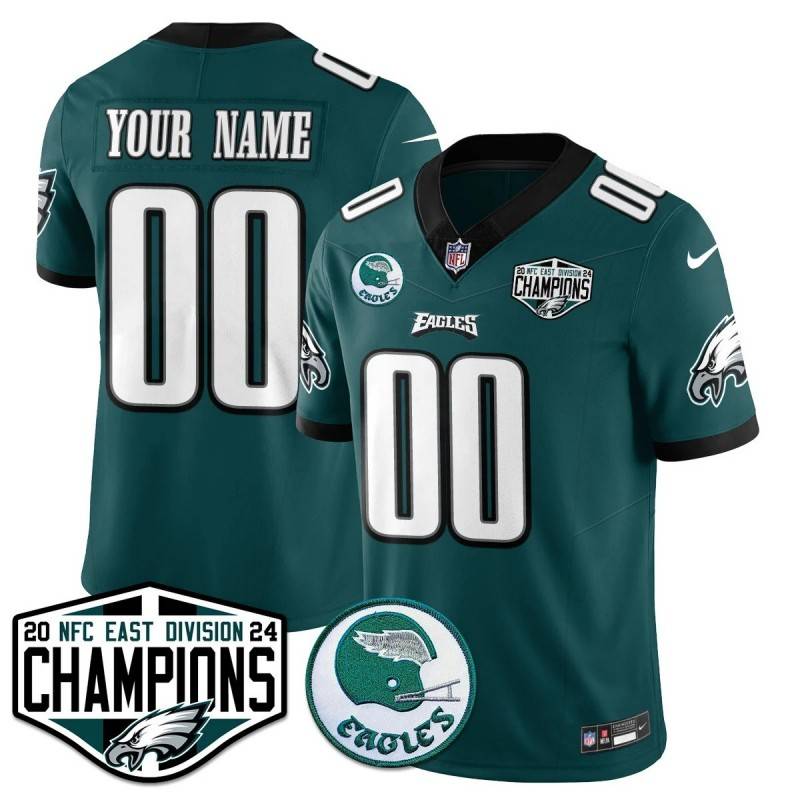 Gender Customized Philadelphia Eagles 2024 NFC East Division Champions Midnight Green Jersey - All Stitched