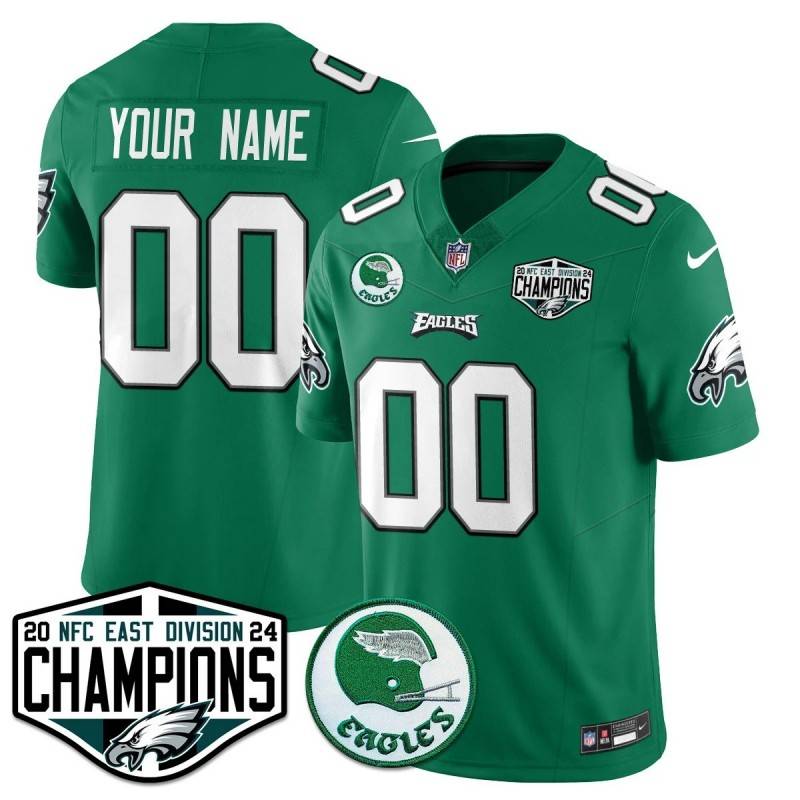 Gender Customized Philadelphia Eagles 2024 NFC East Division Champions Kelly Green Jersey - All Stitched