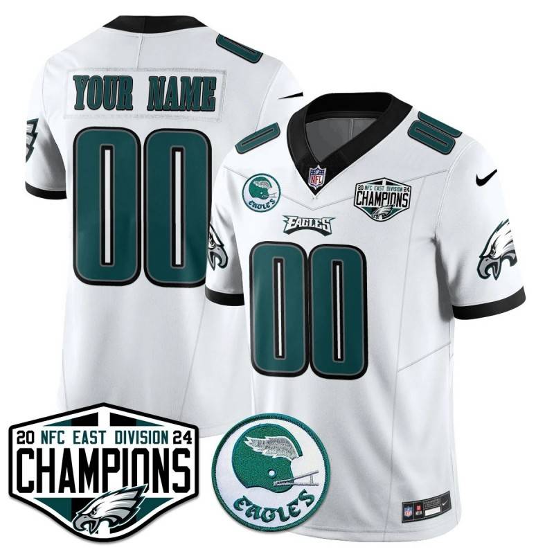 Gender Customized Philadelphia Eagles 2024 NFC East Division Champions White Jersey - All Stitched