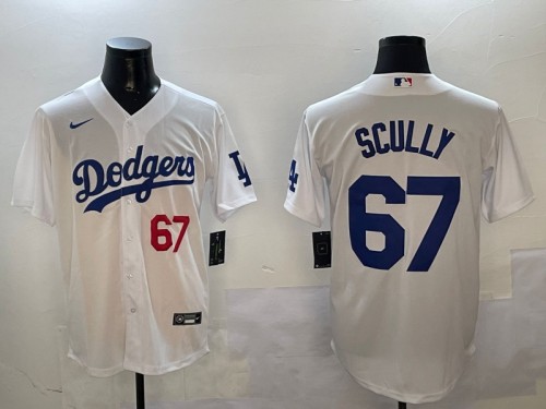 Men's Los Angeles Dodgers #67 Vin Scully White Stitched Limited Jersey