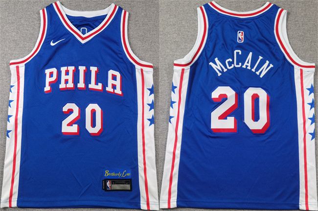 Youth Philadelphia 76ers #20 Jared McCain Blue Icon Edition Swingman Stitched Jersey