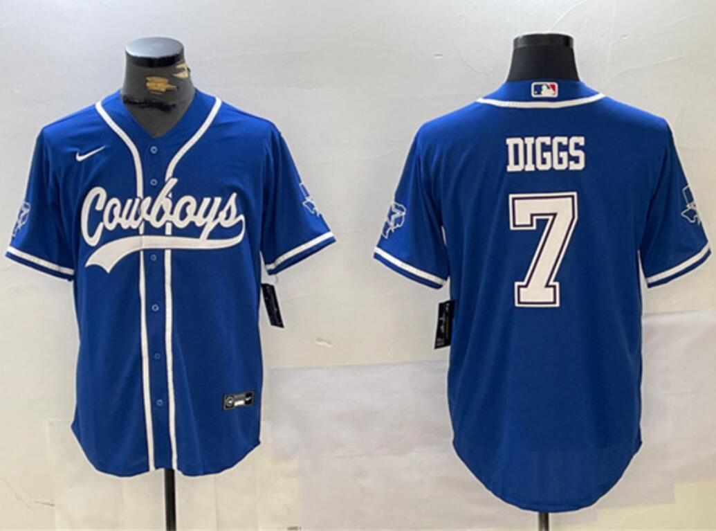 Men's Dallas Cowboys Customized Royal With Patch Cool Base Stitched Baseball Jersey