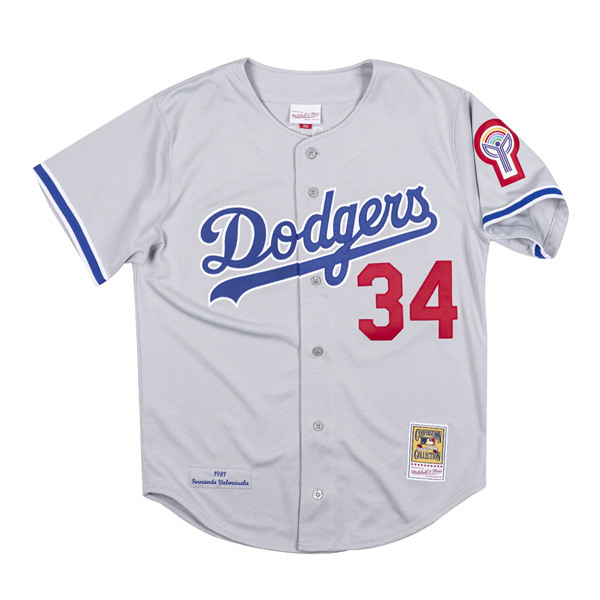 Men's Los Angeles Dodgers Customized Gray Cool Base Stitched Baseball Throwback Jersey