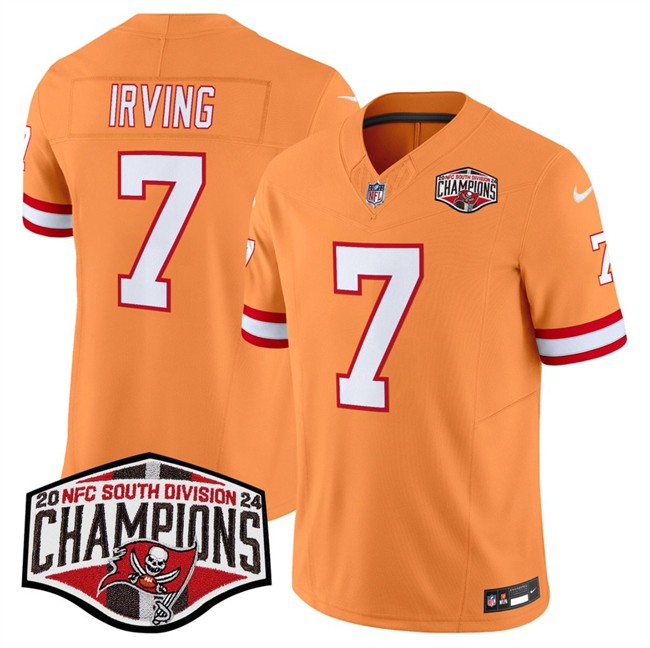 Men's Tampa Bay Buccaneers #7 Bucky Irving Orange F.U.S.E. 2024 NFC South Champions Limited Stitched Jersey