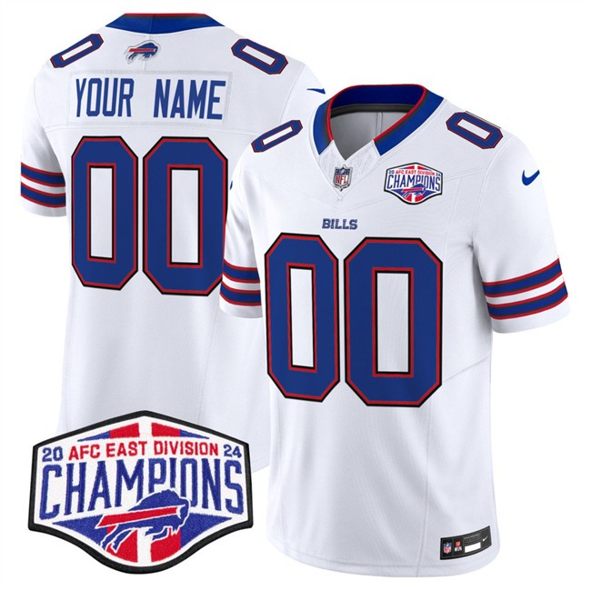 Men's Buffalo Bills ACTIVE PLAYER Custom White F.U.S.E. 2024 AFC East Division Champions Vapor Limited Stitched Football Jersey