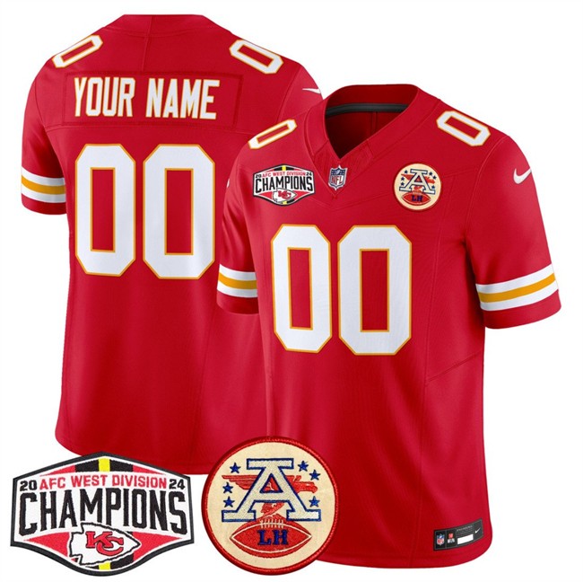 Men's Kansas City Chiefs ACTIVE PLAYER Custom Red F.U.S.E. 2024 AFC West Division Champions Vapor Limited Stitched Football Jersey