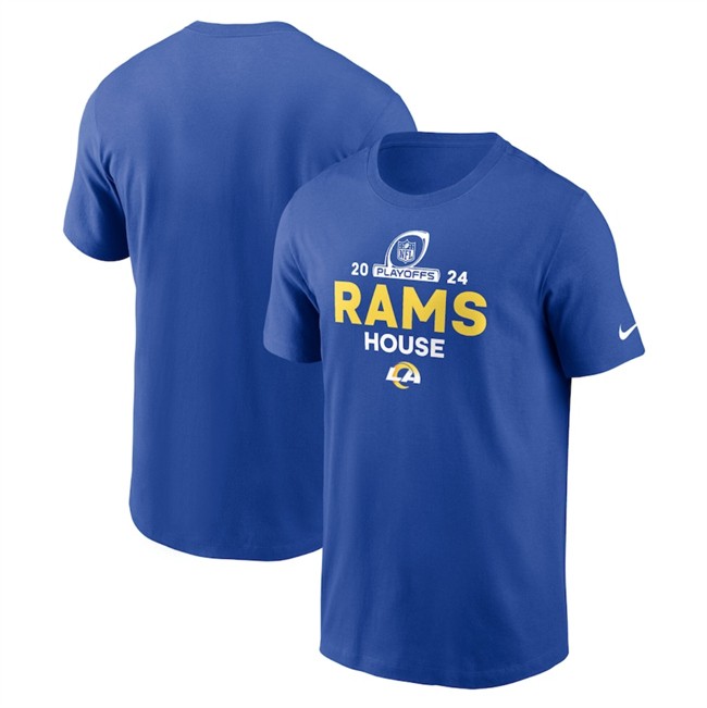 Men's Los Angeles Rams Blue 2024 Playoffs T-Shirt