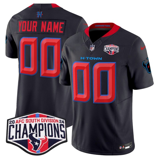 Men's Houston Texans Active Player Custom Navy 2nd Alternate F.U.S.E. 2024 AFC South Division Champions Vapor Limited Stitched Football Jersey