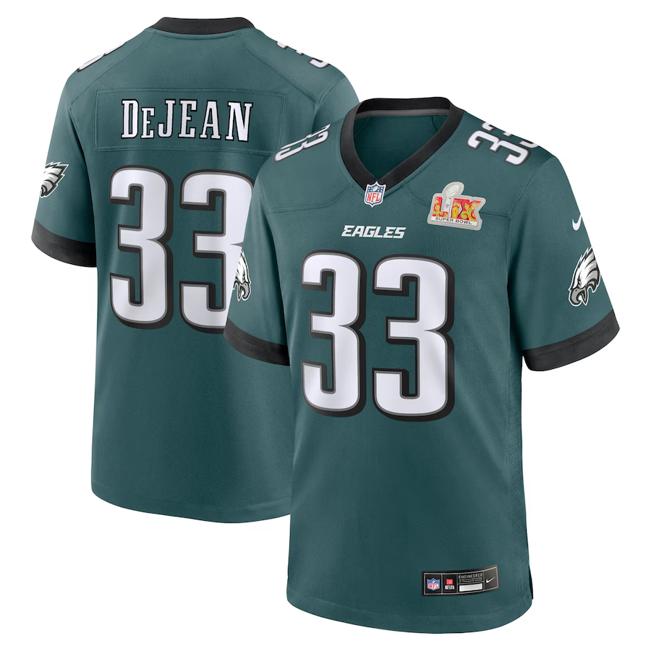 Men's Cooper DeJean Philadelphia Eagles Nike Super Bowl LIX Game Player Jersey - Midnight Green