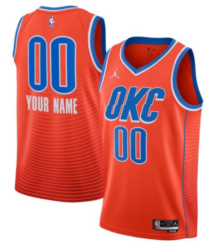 Men's Oklahoma City Thunder Active Custom Orange Statement Edition Stitched Basketball Jersey