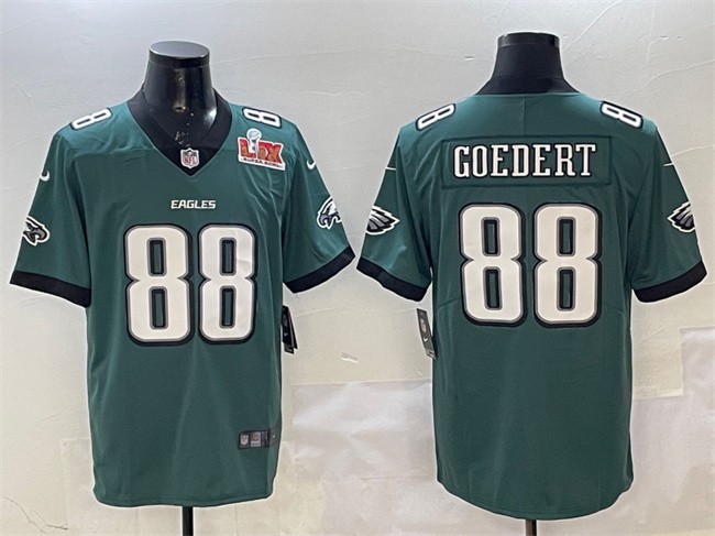 Men's Philadelphia Eagles #88 Dallas Goedert Green 2025 Super Bowl LIX Patch New Vapor Untouchable Limited Stitched Football Jersey