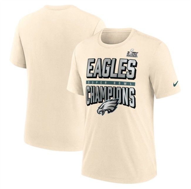 Men's Philadelphia Eagles Cream Super Bowl LIX Champions T-Shirt