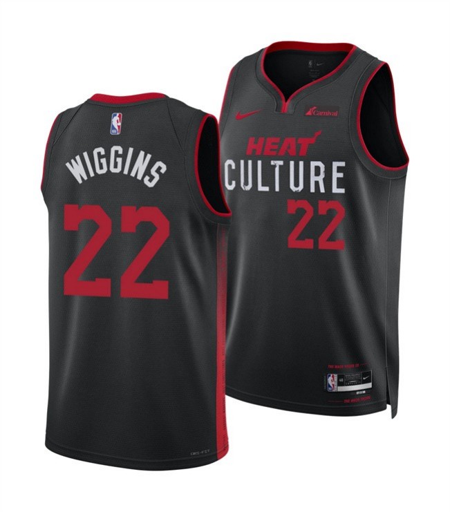 Men's Miami Heat #22 Andrew Wiggins Black 2025 City Edition Stitched Basketball Jersey