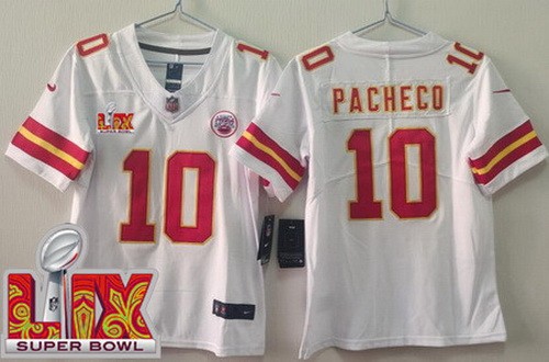 Youth Kansas City Chiefs #10 Isiah Pacheco Nike Limited White Super Bowl LIX Vapor NFL Stitched Jersey