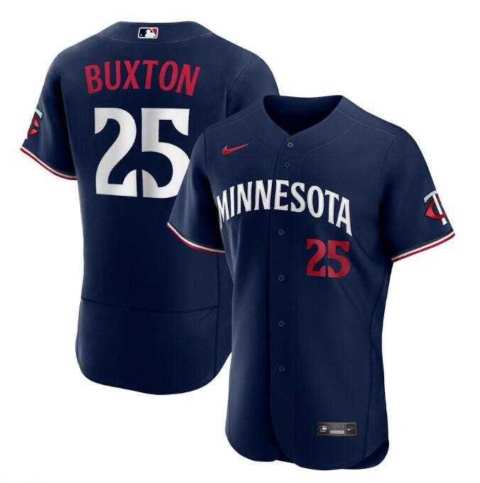 Men's Minnesota Twins ACTIVE PLAYER Custom Navy Flex Base Stitched Baseball Jersey