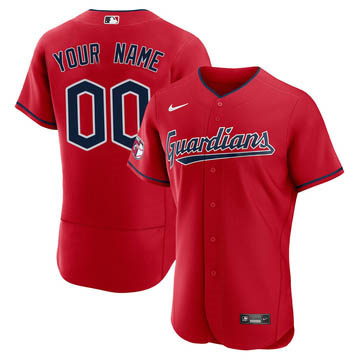 Men's Cleveland Guardians Custom Nike Alternate Authentic Red Stitched Baseball Jersey