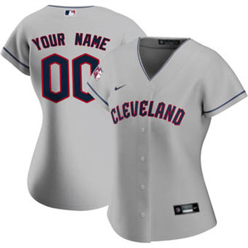 Women's Cleveland Guardians Custom Nike Road Replica Gray Stitched Baseball Jersey