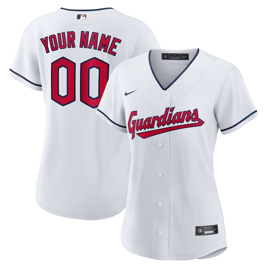 Women's Cleveland Guardians Active Player Custom Nike White Stitched Replica Jersey