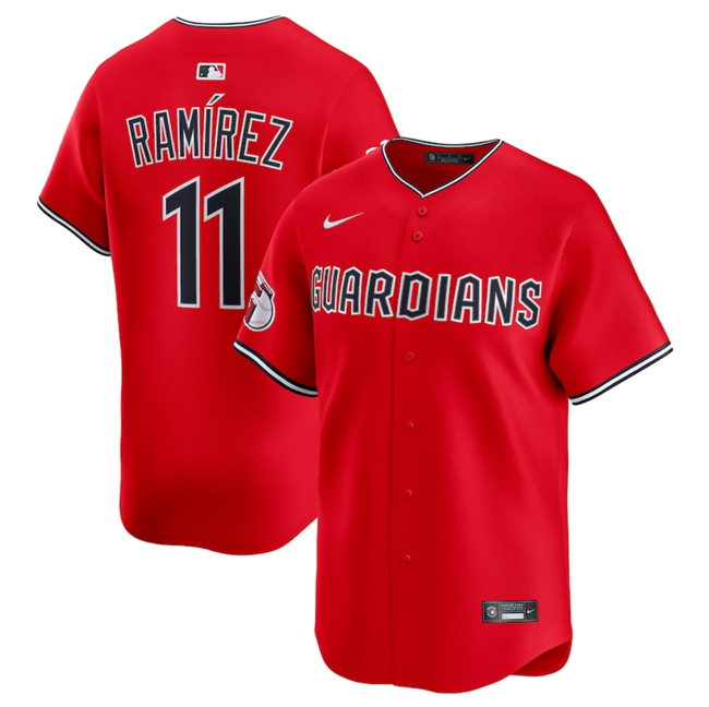 Men's Cleveland Guardians ACTIVE PLAYER Custom Red Alternate Limited Stitched Baseball Jersey