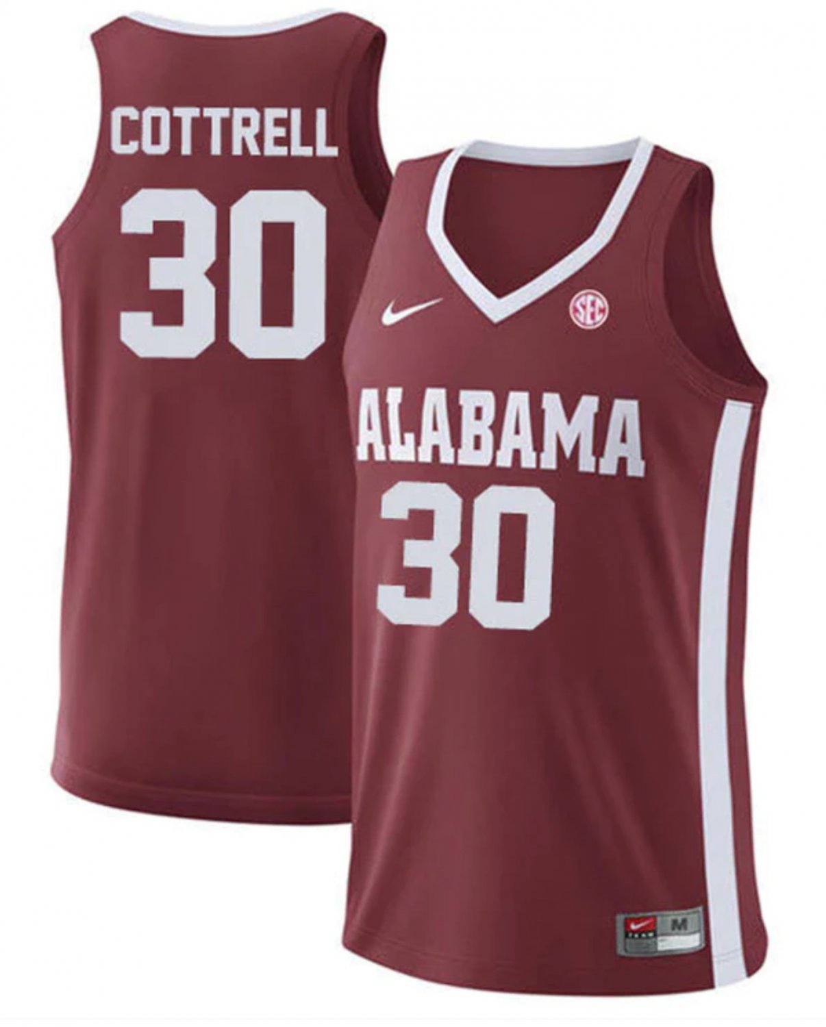 Men's Alabama Crimson Tide #30 Adam Cottrell College Basketball Replica Crimson Stitched Jersey