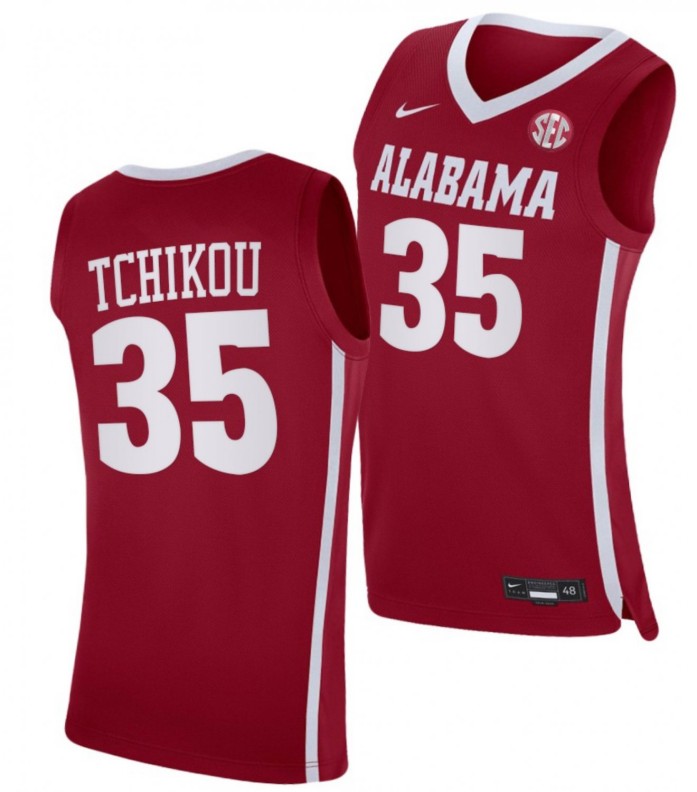 Men's Alabama Crimson Tide #35 Alex Tchikou College Basketball Crimson Stitched Jersey