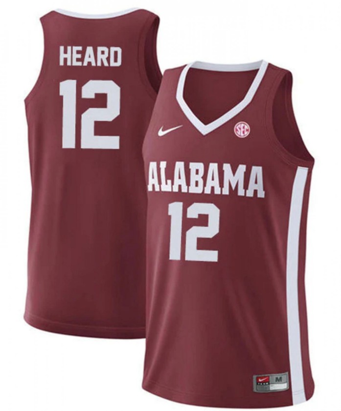 Men's Alabama Crimson Tide #12 Delaney Heard College Basketball Replica Crimson Stitched Jersey