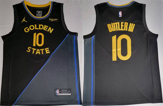 Men's Golden State Warriors #10 Jimmy Bulter III Black 2024-25 Statement Edition Stitched Basketball Jersey