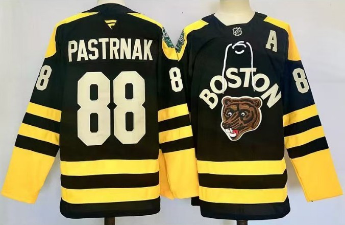 Men's Boston Bruins #88 David Pastrnak Black Winter Classic Primegreen Stitched Hockey Jersey