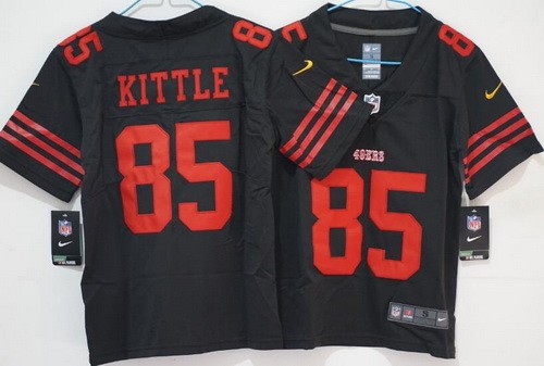 Women's San Francisco 49ers #85 George Kittle Limited Black Vapor Jersey