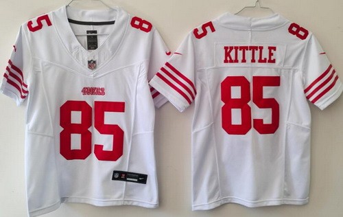 Women's San Francisco 49ers #85 George Kittle Limited White FUSE Vapor Jersey