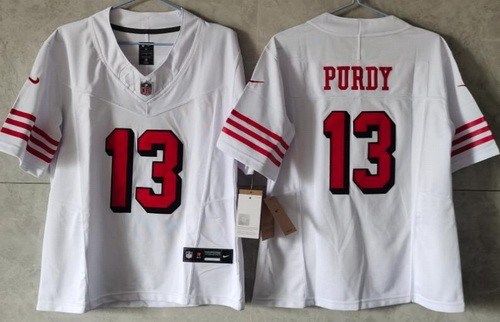 Women's San Francisco 49ers #13 Brock Purdy Limited White Throwback FUSE Vapor Jersey