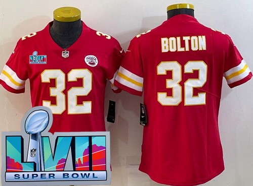 Women's Kansas City Chiefs #32 Nick Bolton Limited Red Super Bowl LVII Vapor Jersey