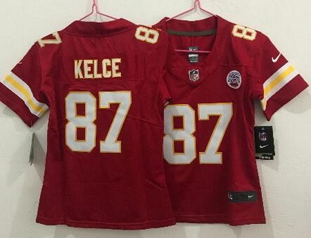 Women's Kansas City Chiefs #87 Travis Kelce Limited Red Vapor Untouchable Jersey