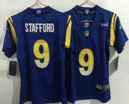 Women's Los Angeles Rams #9 Matthew Stafford Limited Royal Vapor Jersey