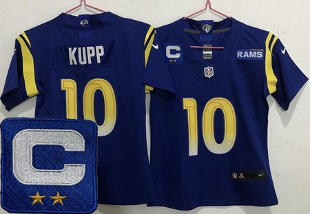 Women's Los Angeles Rams #10 Cooper Kupp Limited Royal C Patch Vapor Jersey