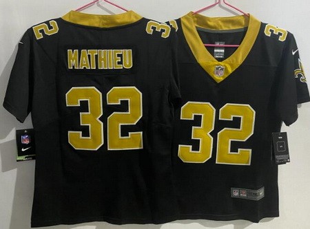 Women's New Orleans Saints #32 Tyrann Mathieu Limited Black Vapor Jersey